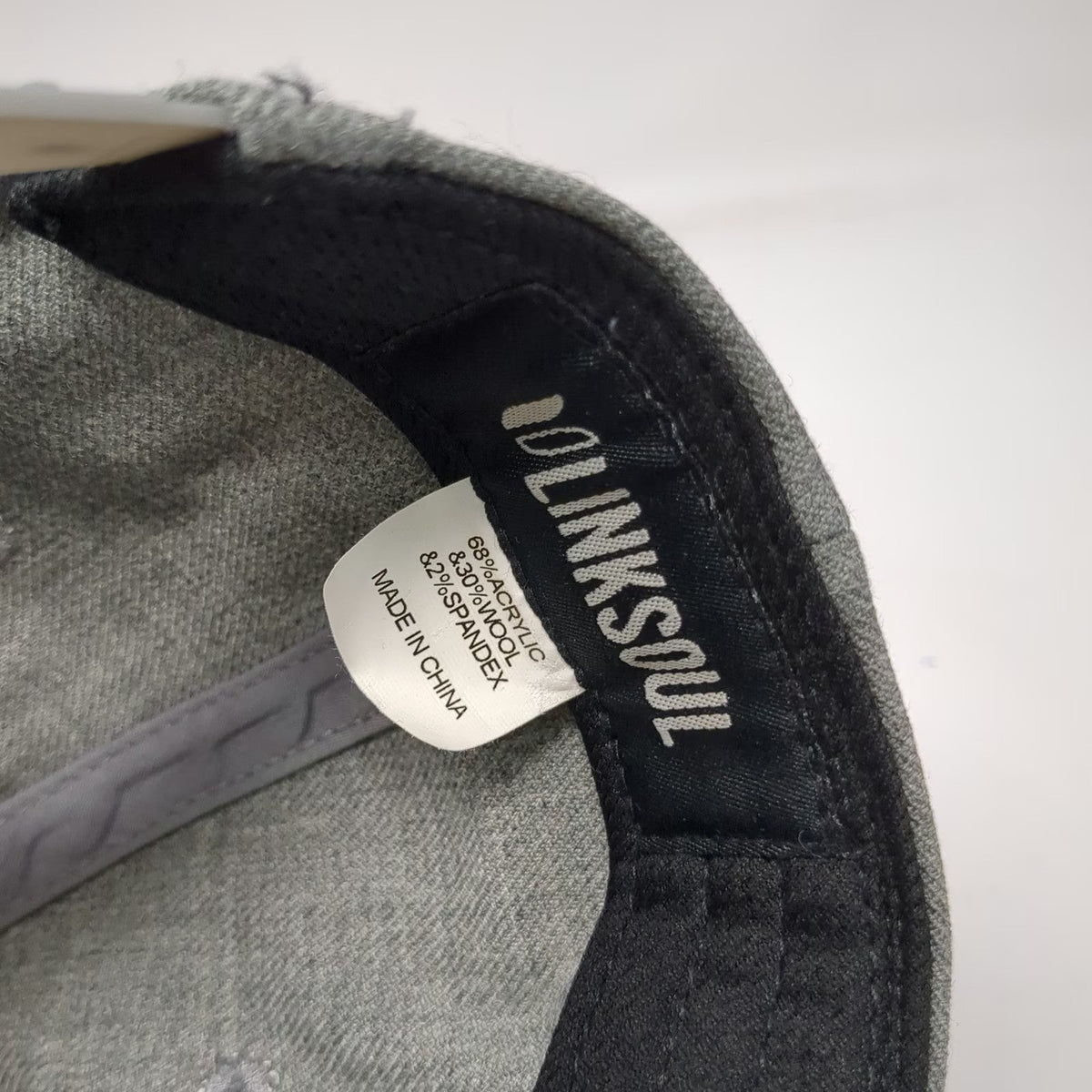 Linksoul Snapback Hat Gray One Size Green Undervisor Wool Blend Golf Patch