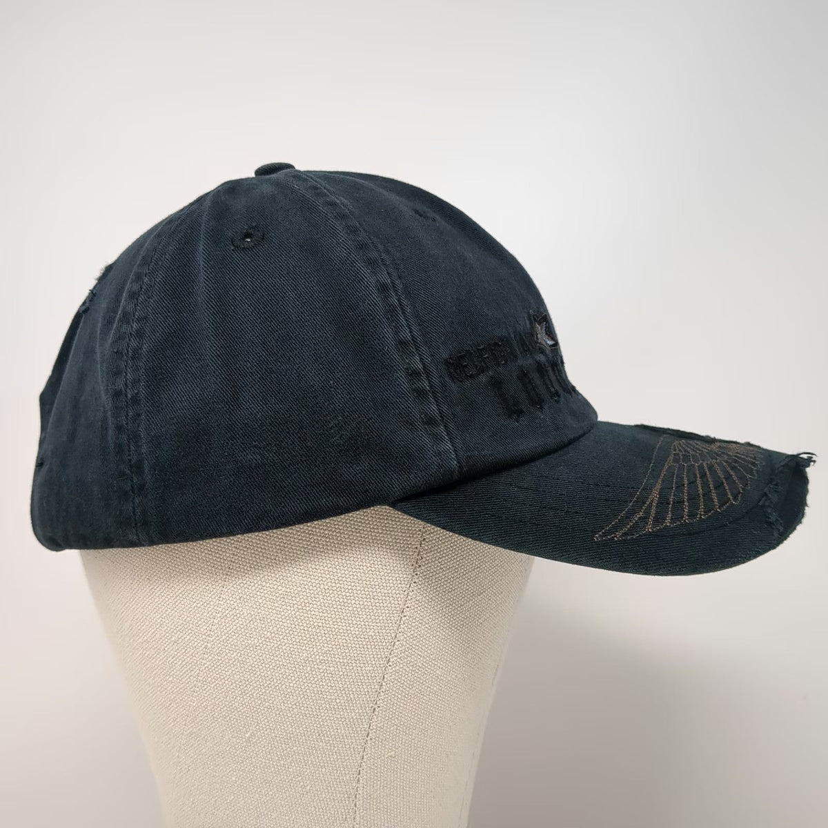 The Duck Company Red Fish Lake Lodge Skull Wing Black Baseball Cap One Size Hat