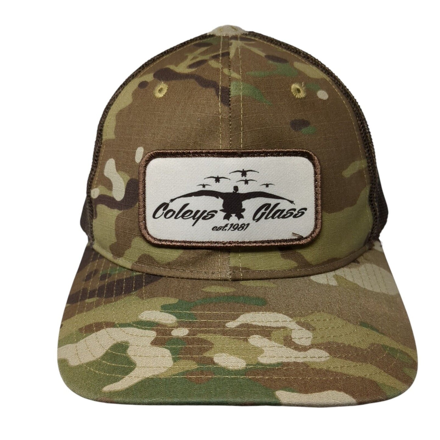 Coleys Glass Snapback Trucker Hat Camo One Size Mesh Back Richardson