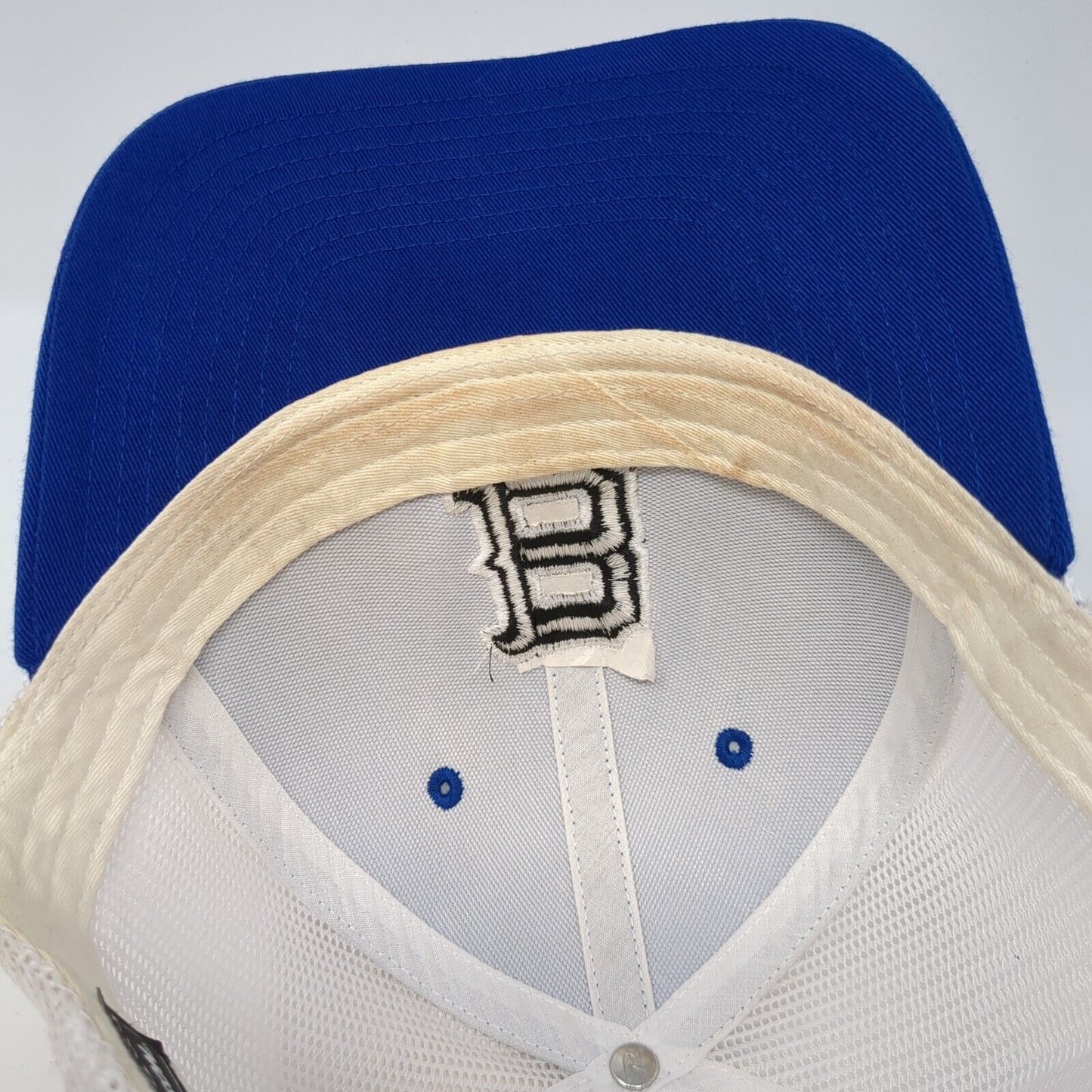 Letter B Snapback Mesh Back Trucker Hat Blue One Size Richardson 6 Panel