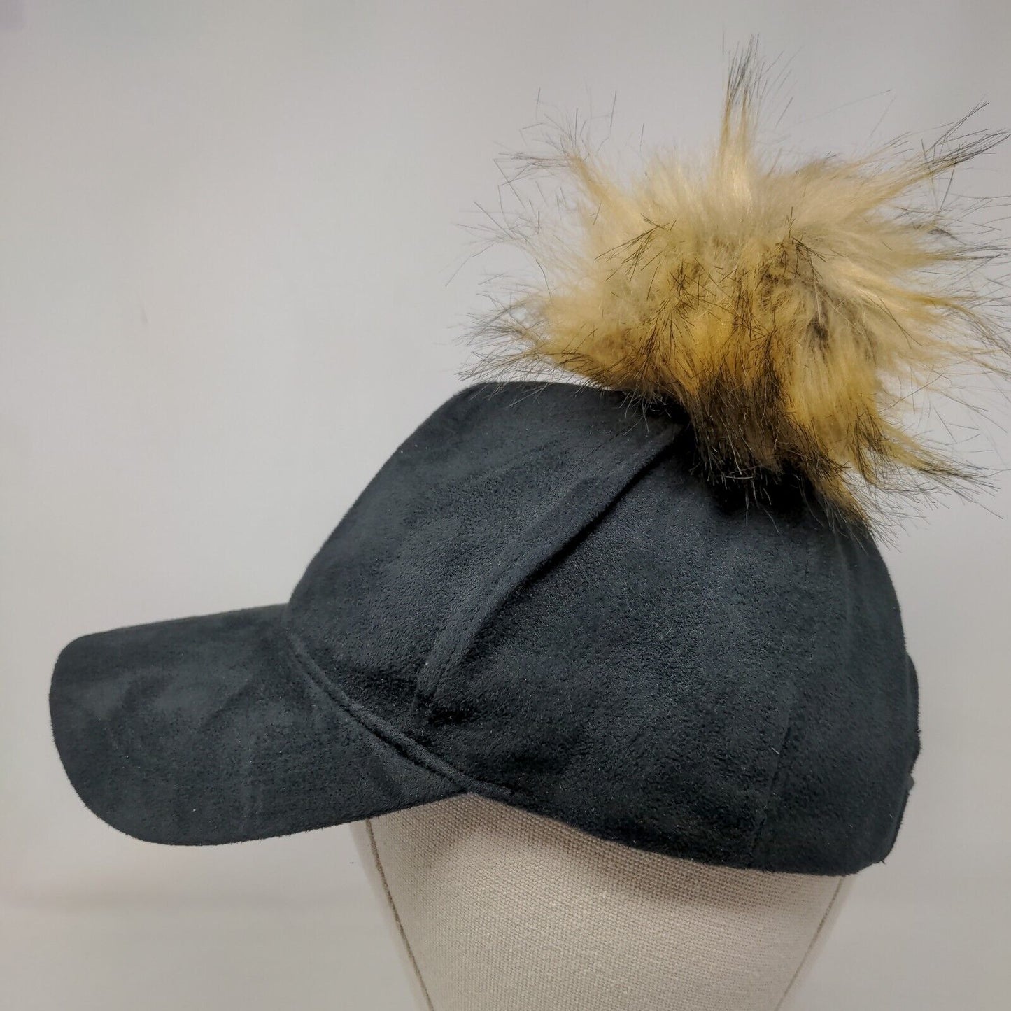 David & Young New York Strapback Hat Black OSFM Adjustable Faux Fur Blank