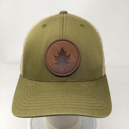 Maple Leaf Leather Patch Snapback Trucker Hat Multi OSFA Mesh Back
