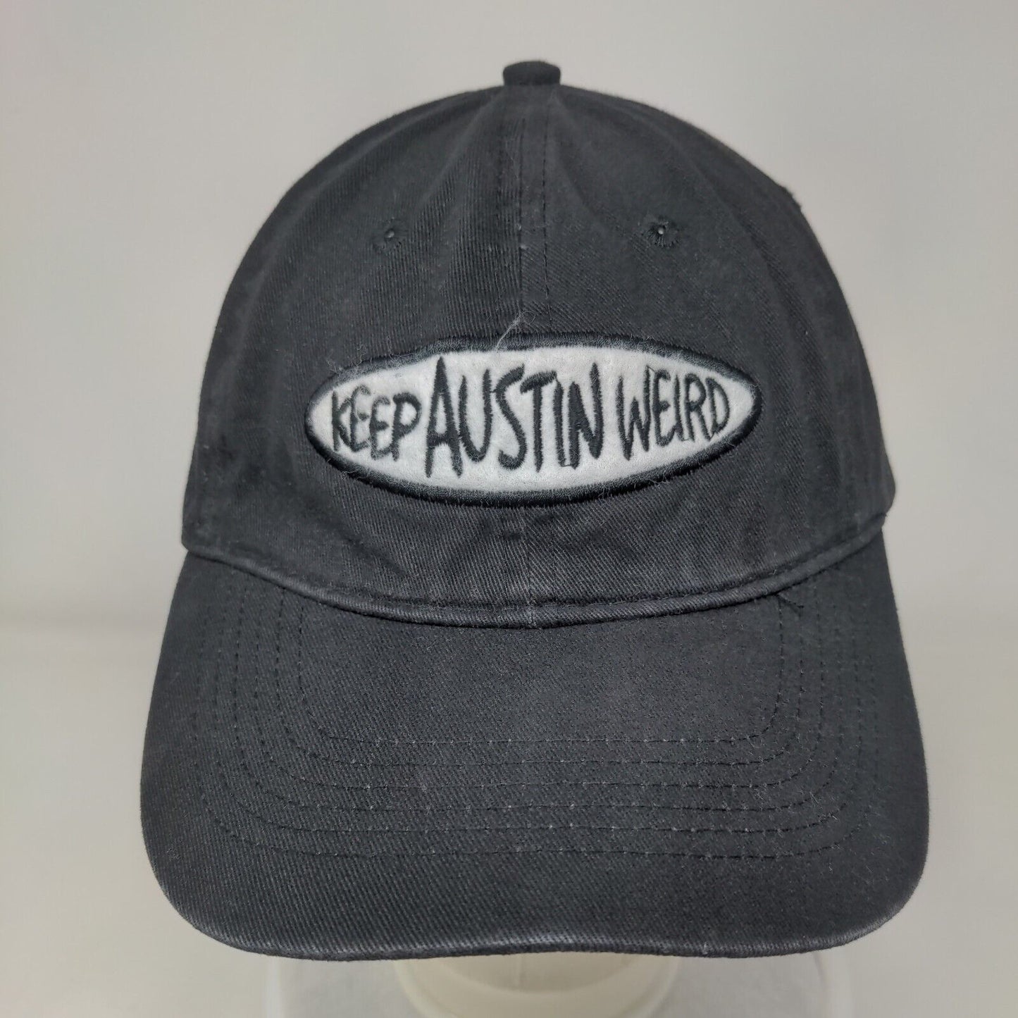 Keep Austin Weird Slideback Hat Black One Size 6 Panel Port & Company
