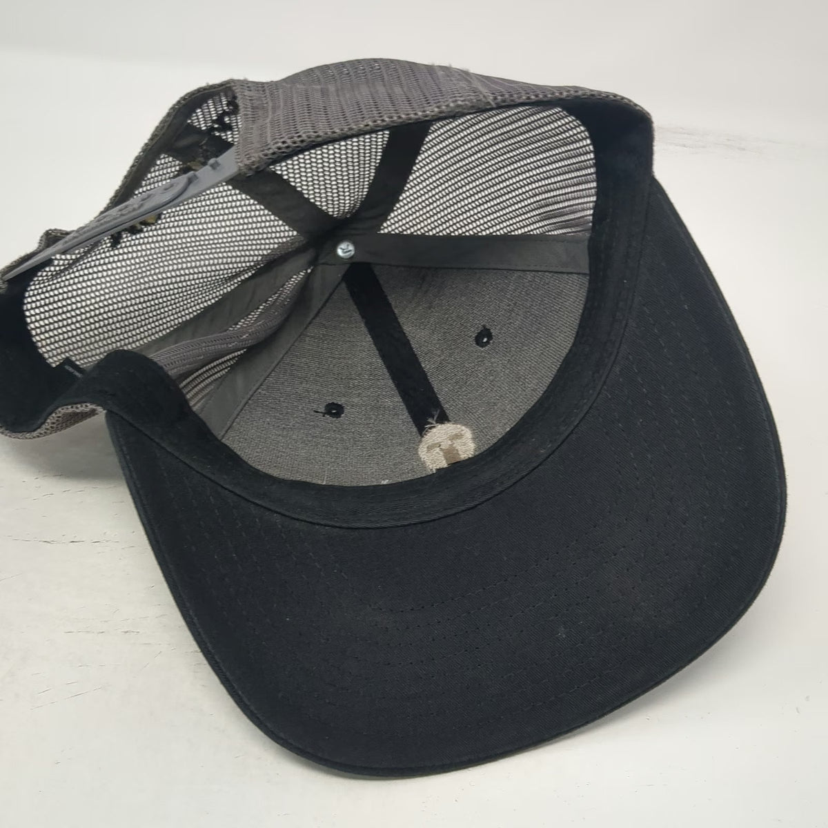 Richardson Trucker Hat Black One Size Spartan Steel Molon Labe Mesh Back Hat