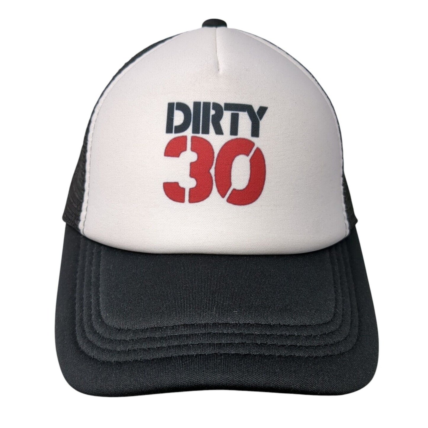 Dirty 30 Snapback Mesh Back Trucker Hat Black One Size Adjustable