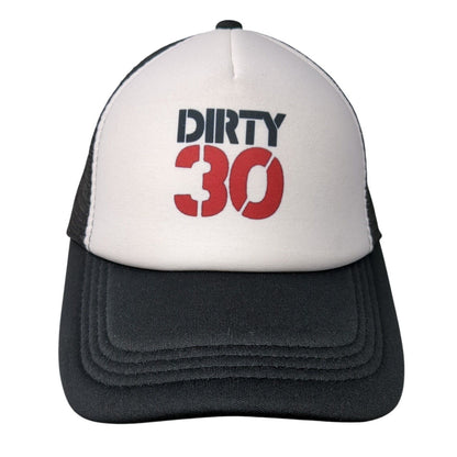 Dirty 30 Snapback Mesh Back Trucker Hat Black One Size Adjustable