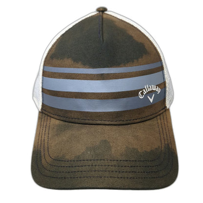 Callaway 5 Panel Black XL Mesh Back Stretch Fit Golf Stripe Graphic Pattern Hat