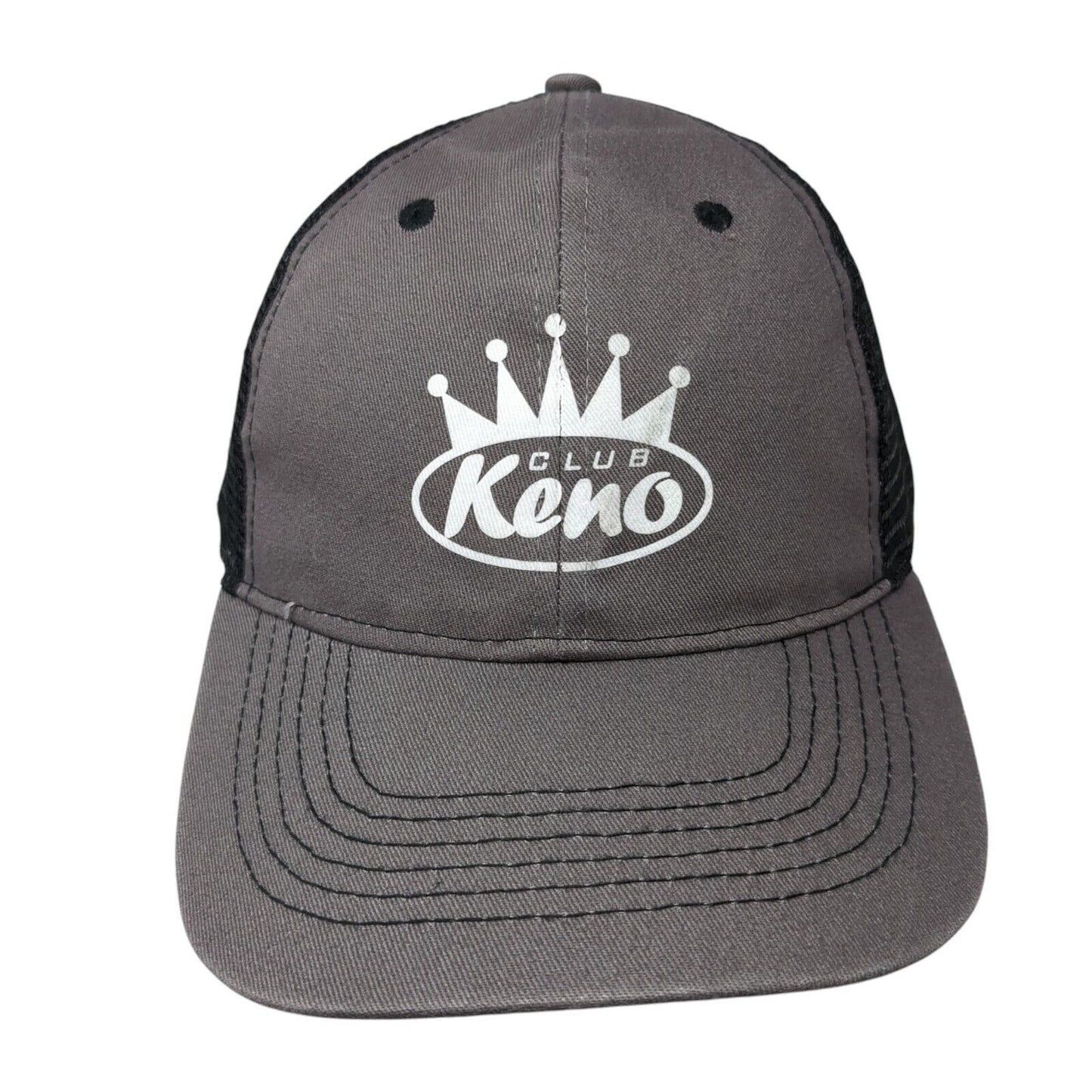 Club Keno Snapback Mesh Back Trucker Hat Gray One Size Adjustable