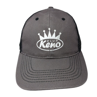 Club Keno Snapback Mesh Back Trucker Hat Gray One Size Adjustable