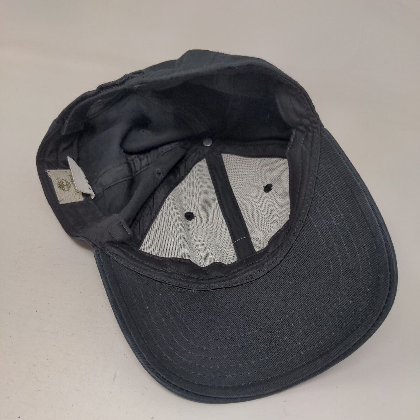 Timberland Leather Patch Strapback Hat Black OSFM Adjustable 6 Panel