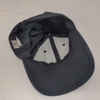 Timberland Leather Patch Strapback Hat Black OSFM Adjustable 6 Panel
