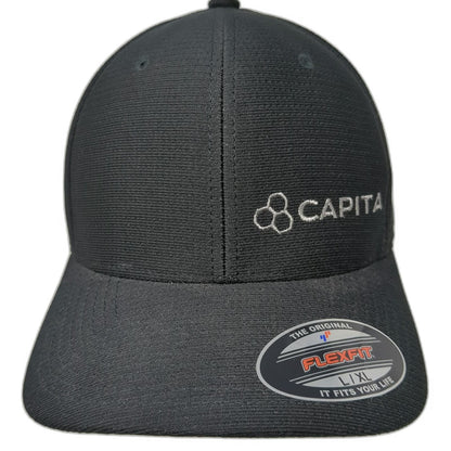Travis Mathew Capita Logo Black XL Baseball Cap Flexfit Polyester Curved Hat