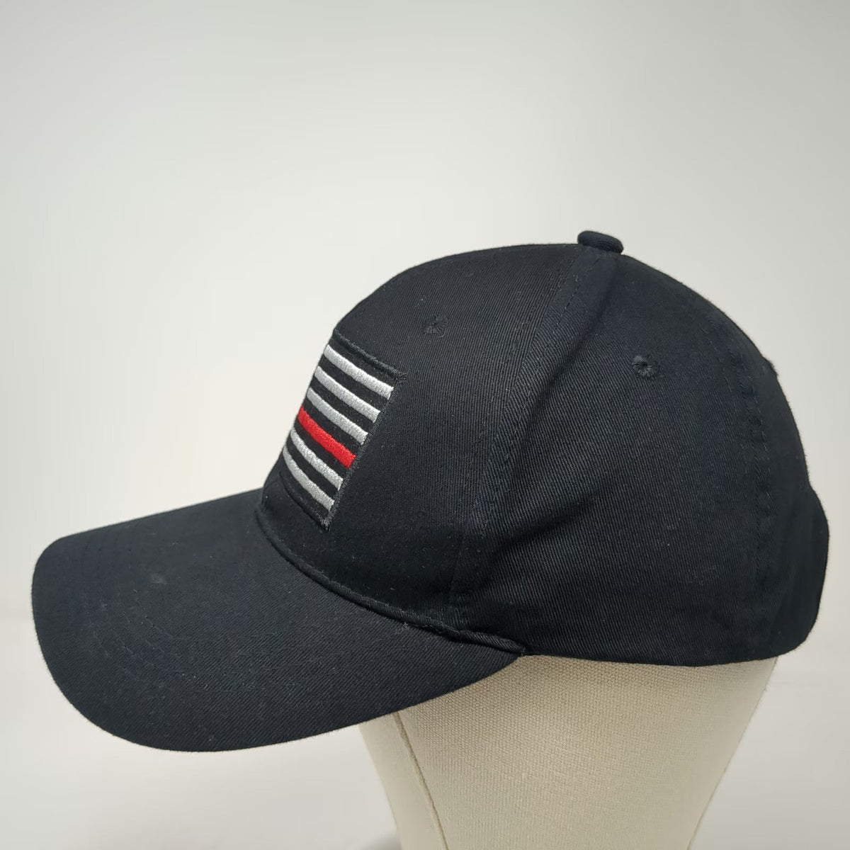 Black Thin Red Line American Flag Baseball Cap One Size Firefighter Support Hat