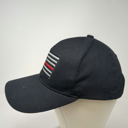 Black Thin Red Line American Flag Baseball Cap One Size Firefighter Support Hat