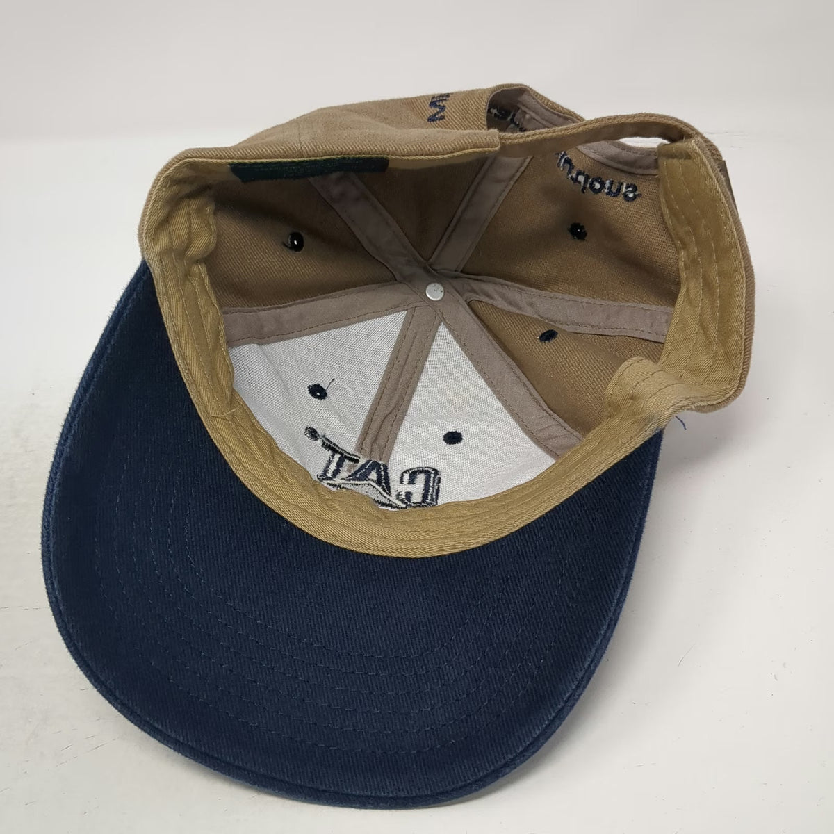 Brian Robinson Baseball Cap Beige Blue One Size CAT Caterpillar MineStar hat