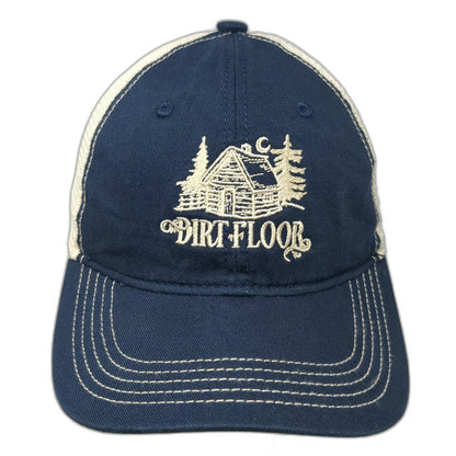 District Trucker Hat Blue One Size Snapback Mesh Cabin Dirt Floor Embroidered