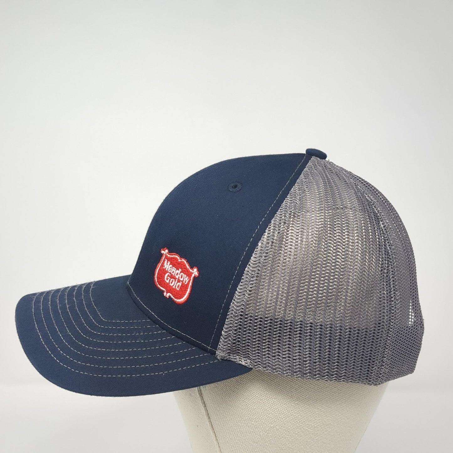 Meadow Golf Snapback Trucker Hat Blue One Size Adjustable Mesh Back Richardson