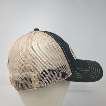 Dorfman Pacific Trucker Hat Black Beige One Size Na Pali Coast Kauai Hawaii