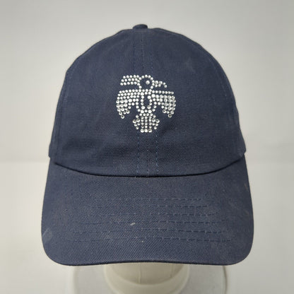 High Spirits Bling Strapback Hat Blue One Size Adjustable Rhinestone