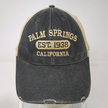ESY Trucker Hat Gray One Size Mesh Back Snapback Palm Springs California 1938