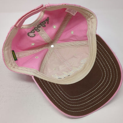 Cabela's Baseball Cap Pink One Size Distressed Brim Contrast Stitch Hat