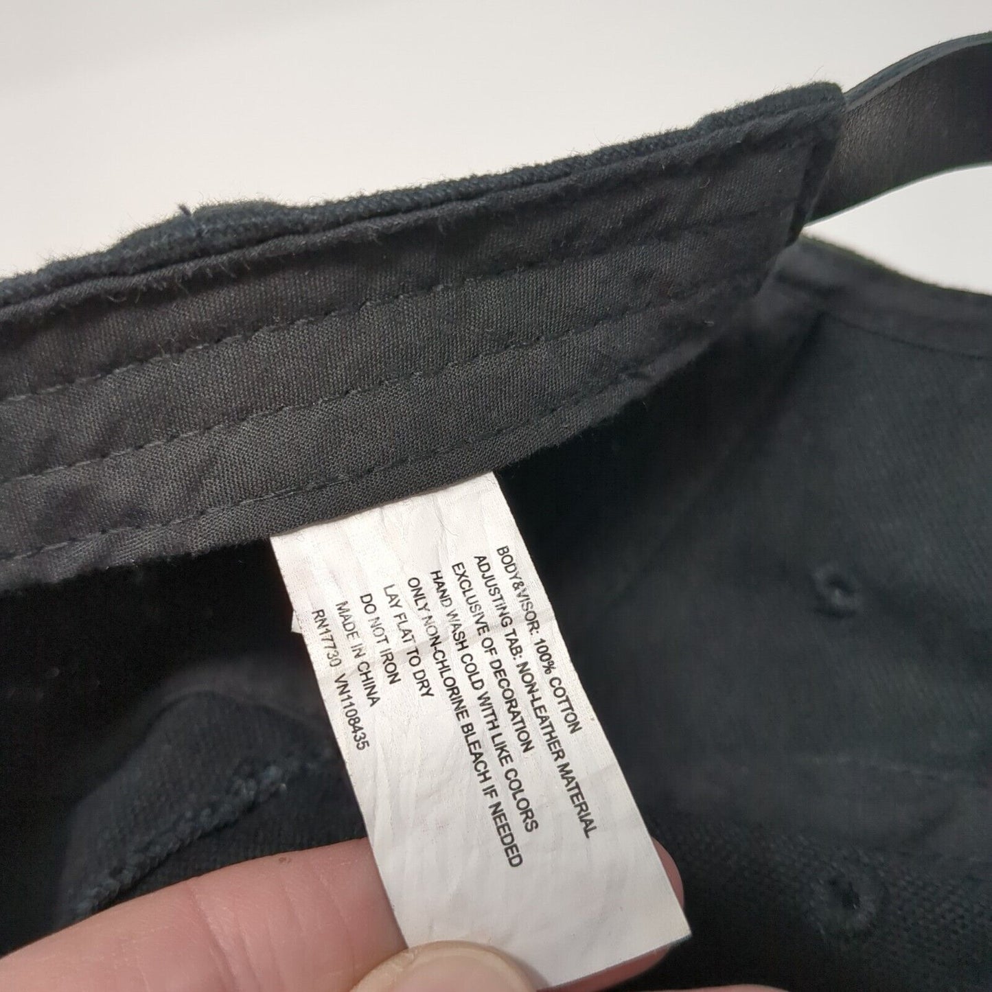Buenas Vibras Slideback Hat Black One Size Adjustable Leather Strap