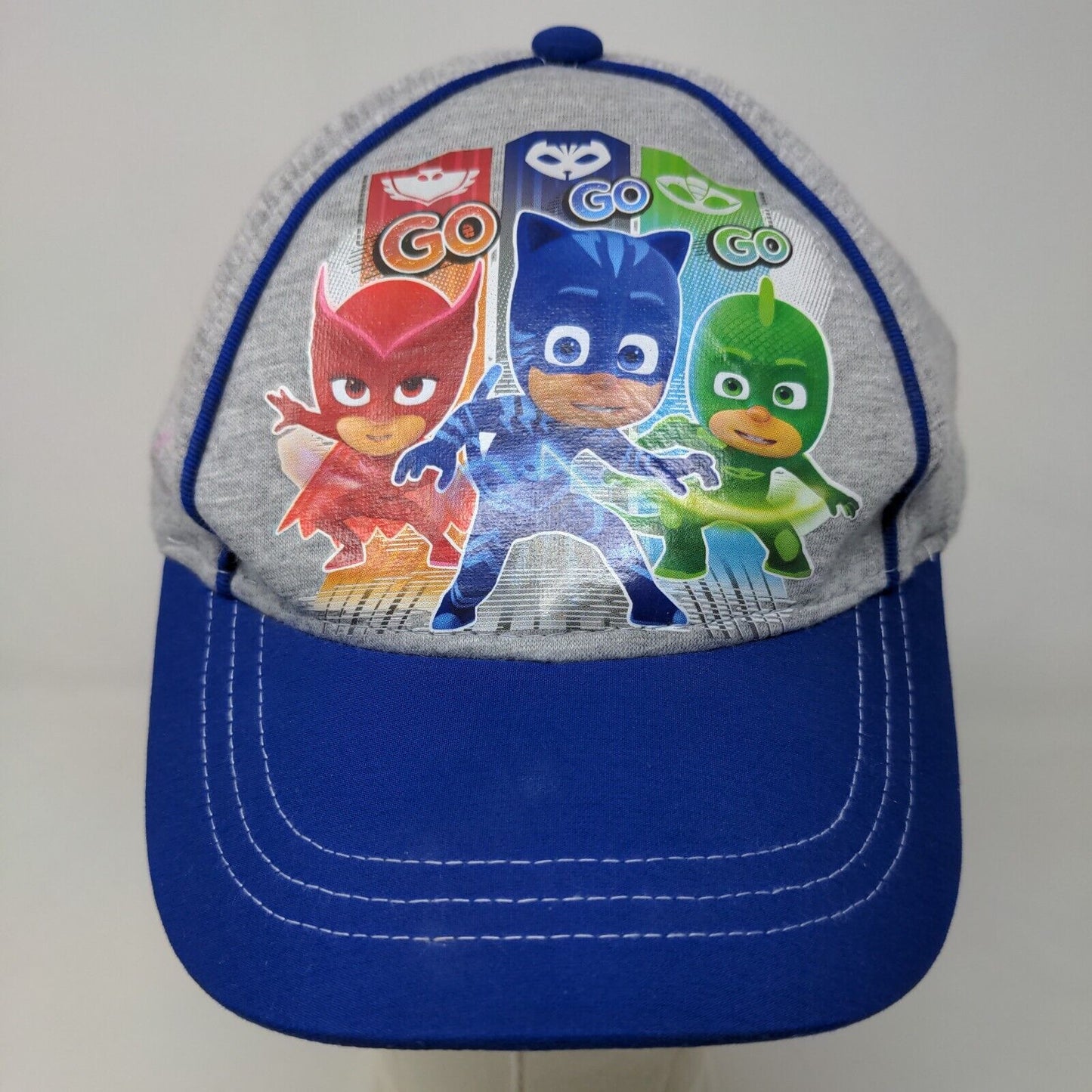 PJ Masks Boy's Strapback Hat Gray Blue Size OSFM Graphic Logo