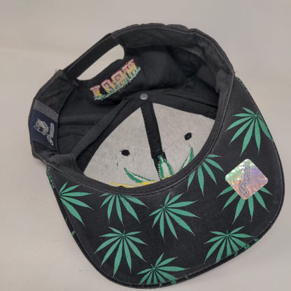 Weed Leaf Marijuana Kush Snapback Hat Black OSFA Embroidered Premium