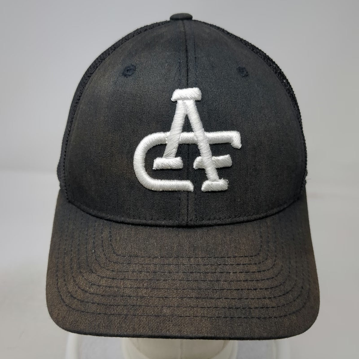 Yupoong Baseball Cap Black One Size Mesh Flexfit Curved Brim Embroidered CAF hat