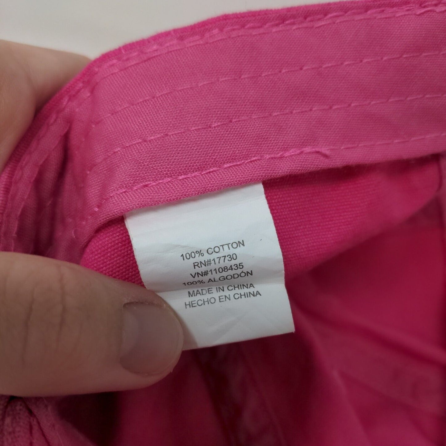 Unbranded Slideback Hat Pink One Size Adjustable Solid 6 Panel Blank