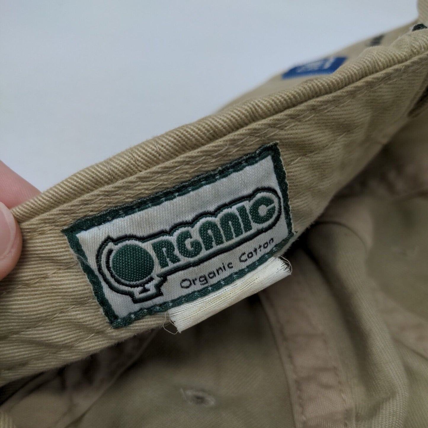 Organic Gas-Friendly To Gas-Free Strapback Hat Tan One Size Embroidered