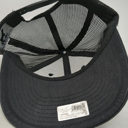 Dover Bluff Hat Co Trucker Hat Black One Size Mesh Back Leather Patch Hook Logo