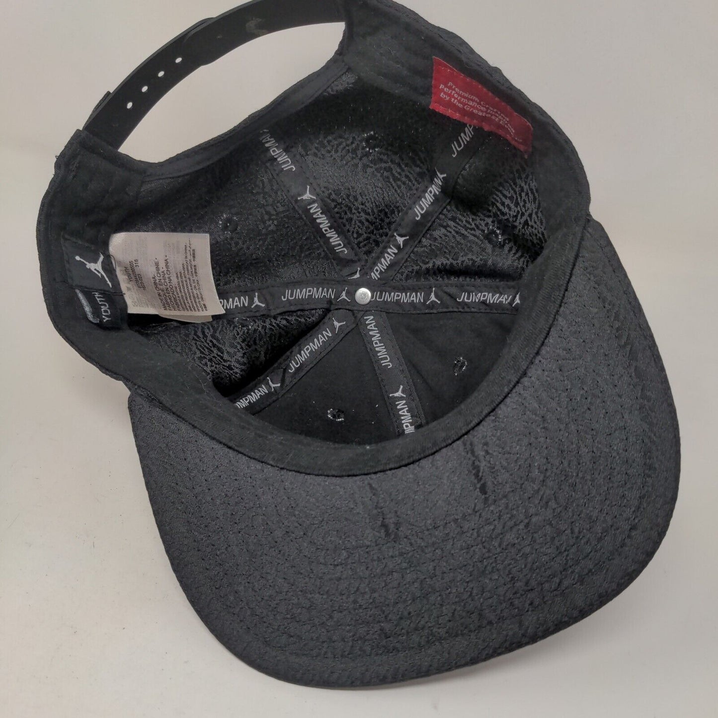 Nike Air Jordan Boy's Snapback Hat Black Big 3D Logo 100% Polyester