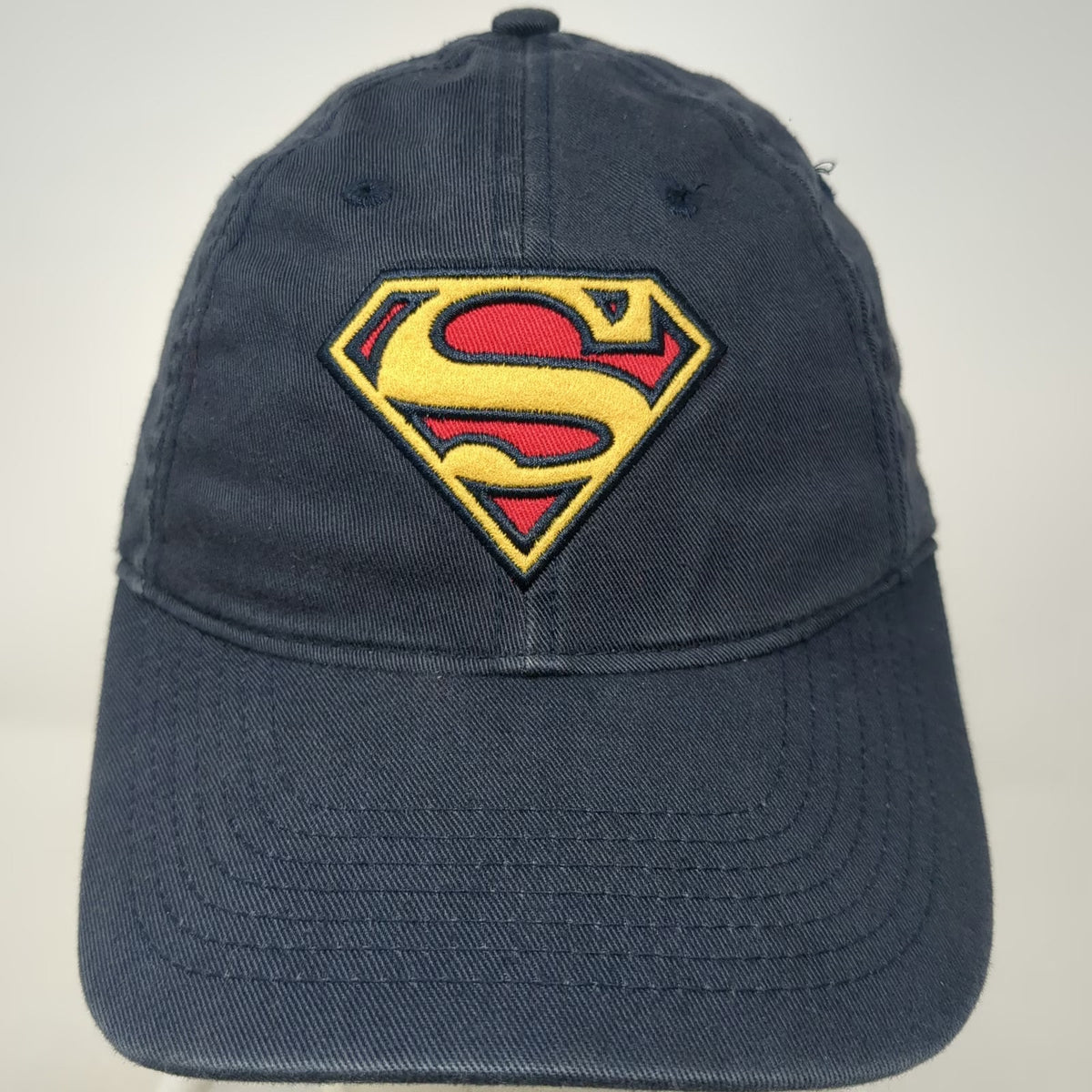 Superman Baseball Cap Blue One Size Man of Steel Embroidered Strapback Hat Logo