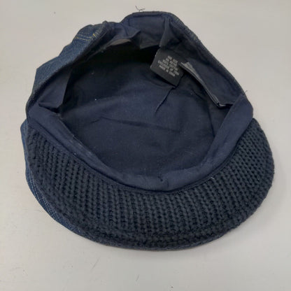 RCRW Denim Cabbie Flat Cap Blue Size OS Embroidered Logo 100% Cotton