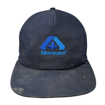 Albertsons Snapback Hat Blue One Size Adjustable Embroidered Logo Cintas
