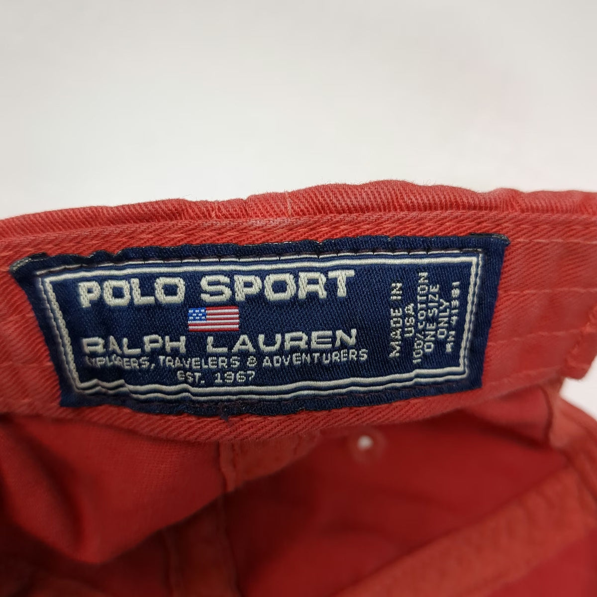 Polo Sport Ralph Lauren Baseball Cap Red One Size USRL 67 Cotton Adjustable Hat