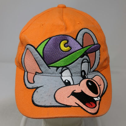 Chuck E. Cheese Boys Orange One Size Mascot Mouse Character 2007 Strapback Hat