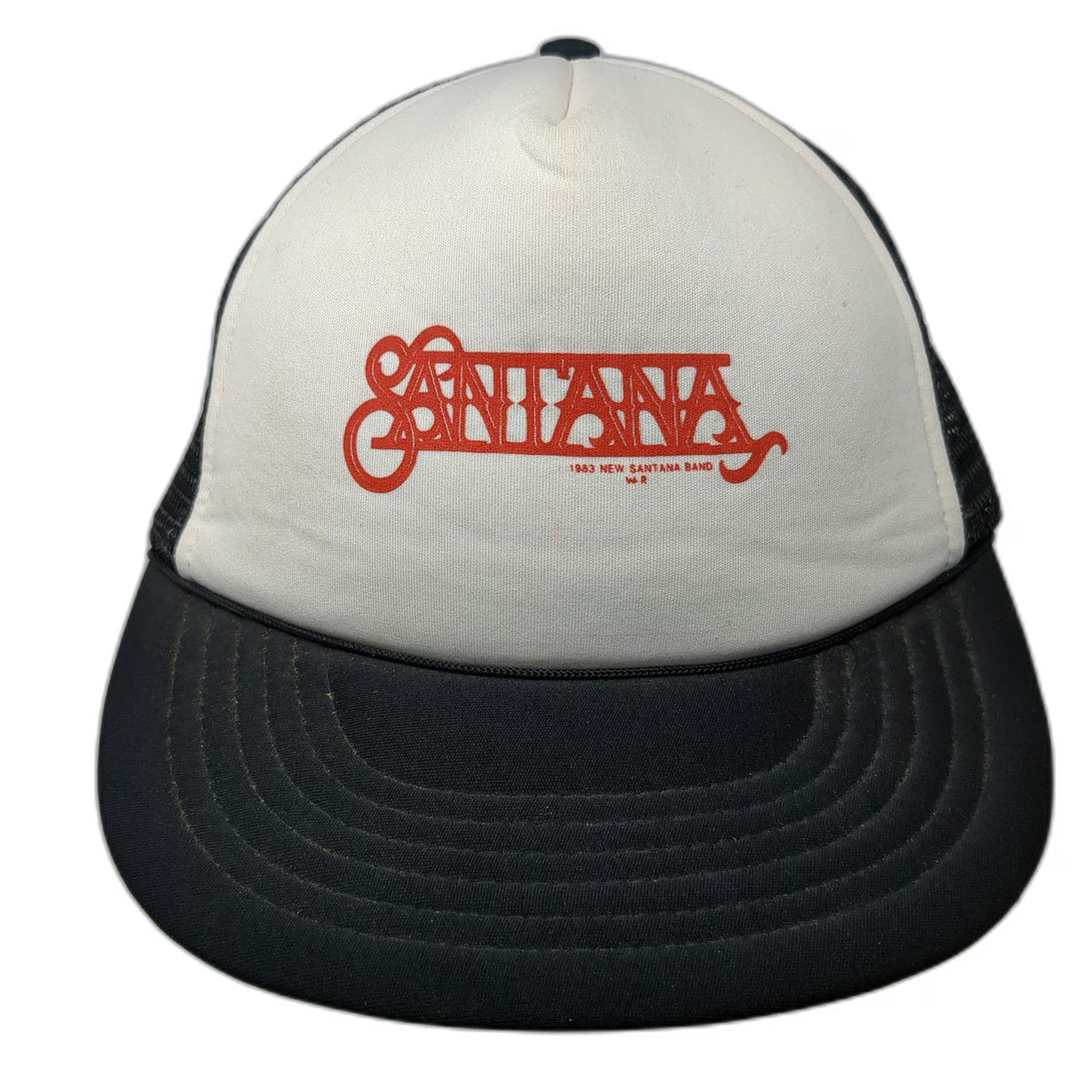 Santana 1983 New Band Black One Size Trucker Hat Mesh Snapback Foam Logo Vintage