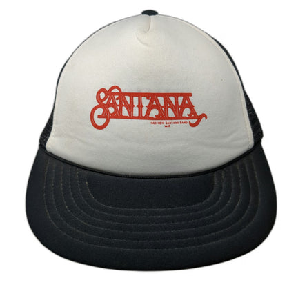Santana 1983 New Band Black One Size Trucker Hat Mesh Snapback Foam Logo Vintage
