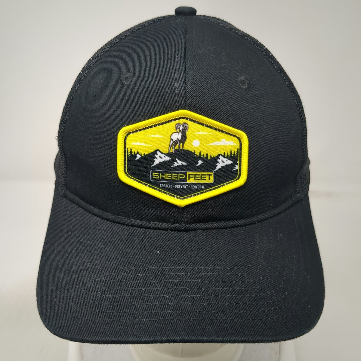 Port Authority Sheep Feet Trucker Hat Black One Size Mesh Back Snapback Patch