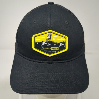 Port Authority Sheep Feet Trucker Hat Black One Size Mesh Back Snapback Patch