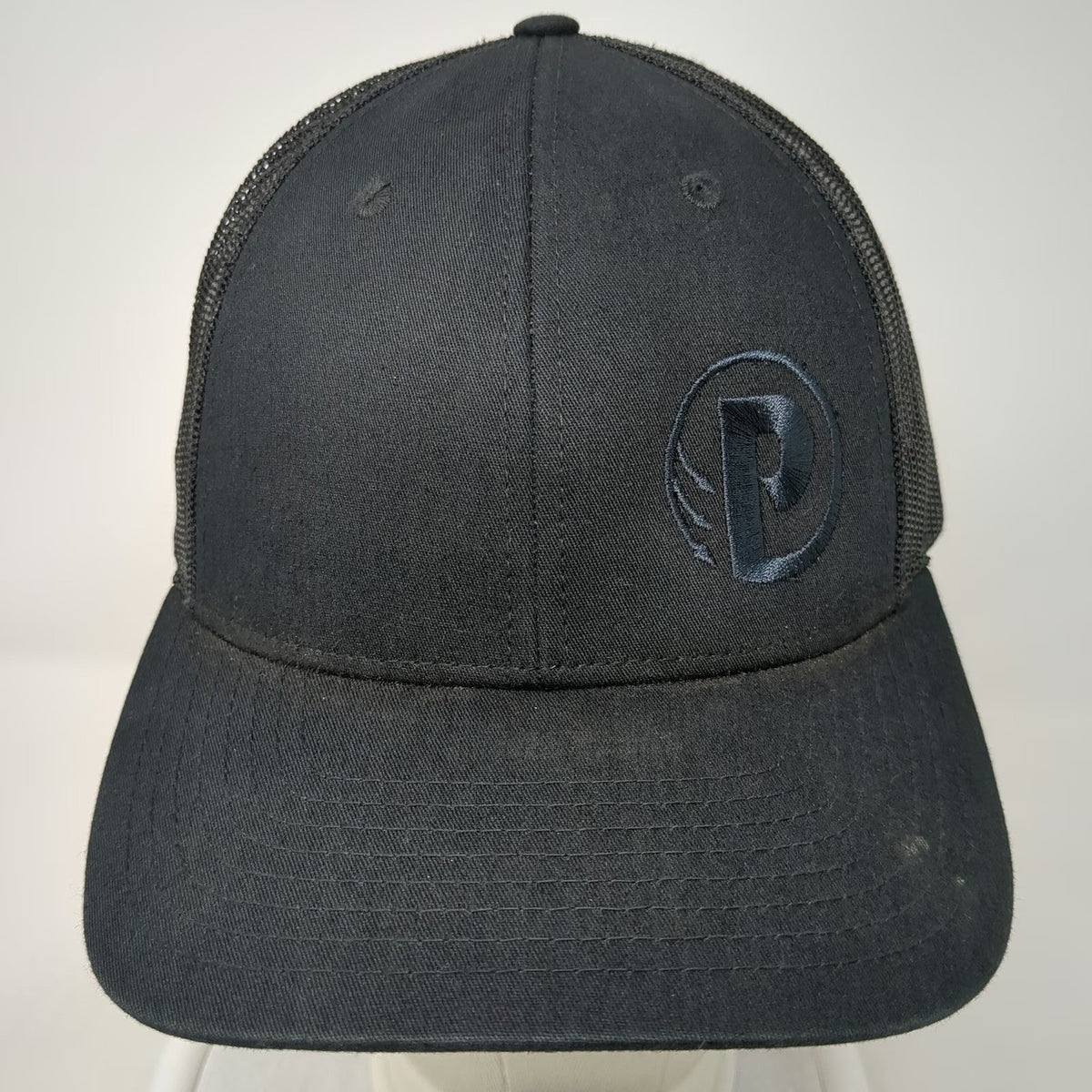 Richardson Trucker Hat Black L Power-Pole Tonal P Logo Mesh Snapback Baseball