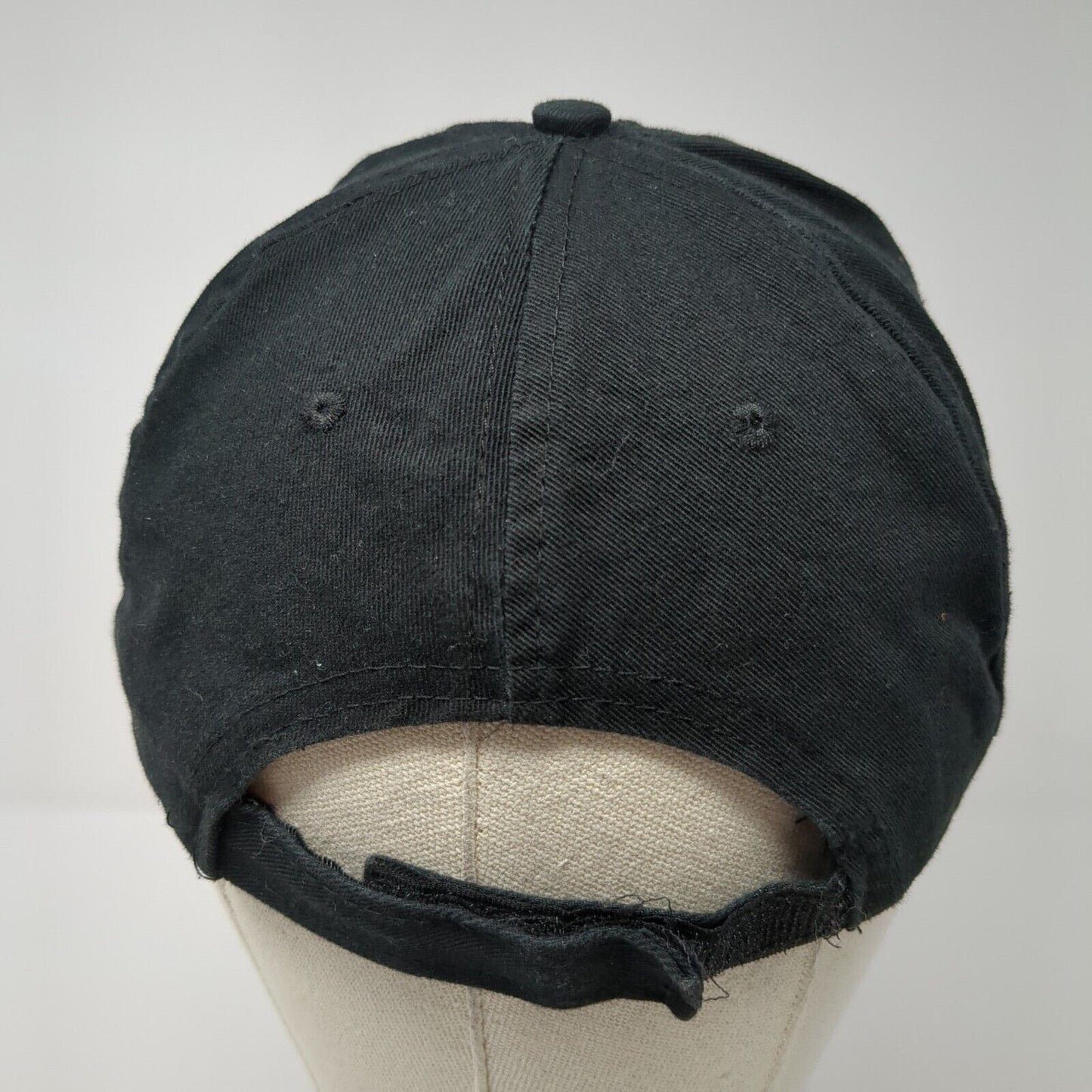 Unbranded Strapback Hat Black One Size Adjustable Blank Distressed