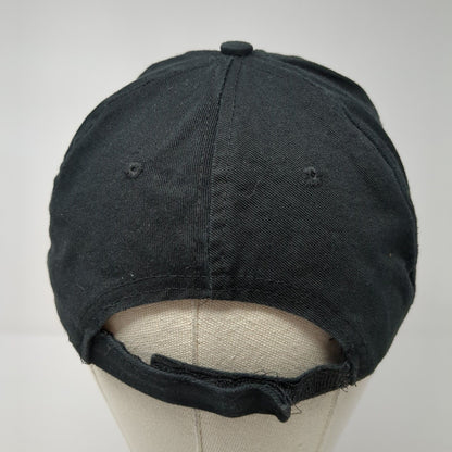 Unbranded Strapback Hat Black One Size Adjustable Blank Distressed