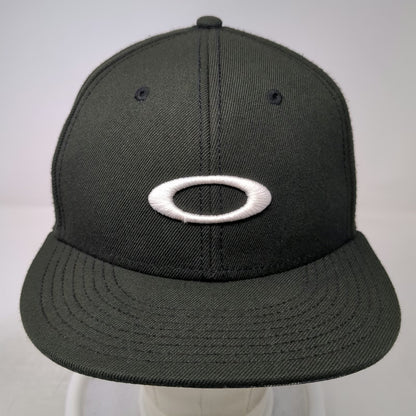 Oakley Snapback Hat Black OS Palm Print Underbrim Embroidered Logo Flat Brim