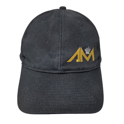 Aussie Millions Men's Strapback Hat Black Adjustable Embroidered Logo Cotton