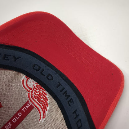 Detroit Red Wings NHL Old Time Hockey Red One Size Hat Stretch Fit Embroidered