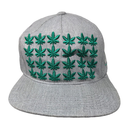 Marijuana Cannabis High Life 420 Snapback Hat Gray One Size Embroidered
