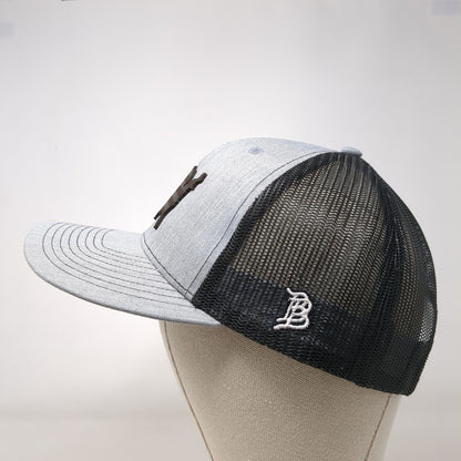 American Flag Snapback Trucker Hat Gray One Size Adjustable Mesh Back Richardson